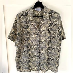 Blouseworks Palm Vintage Women’s Blouse Size M/L